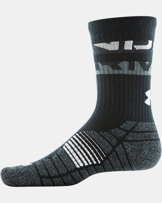 Men's UA Elevated 3-Pack Crew Socks, Black, pdpMainDesktop image number 4